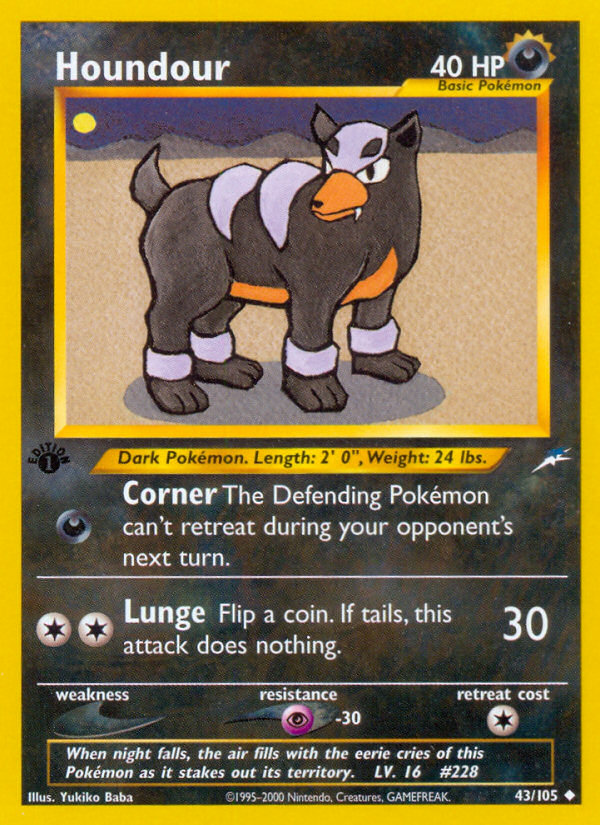 Houndour (43/105) [Neo Destiny 1st Edition] | Nerdhalla Games