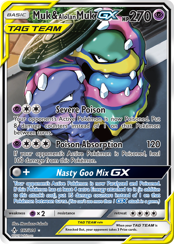 Muk & Alolan Muk GX (197/214) [Sun & Moon: Unbroken Bonds] | Nerdhalla Games