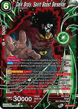 Dark Broly, Spirit Boost Berserker (Starter Deck - Darkness Reborn) (SD16-03) [Cross Spirits] | Nerdhalla Games