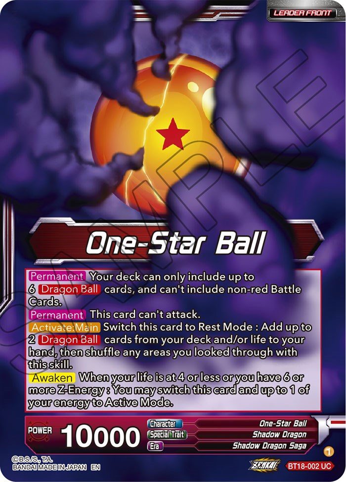 One-Star Ball // Syn Shenron, Despair Made Manifest (BT18-002) [Dawn of the Z-Legends Prerelease Promos] | Nerdhalla Games