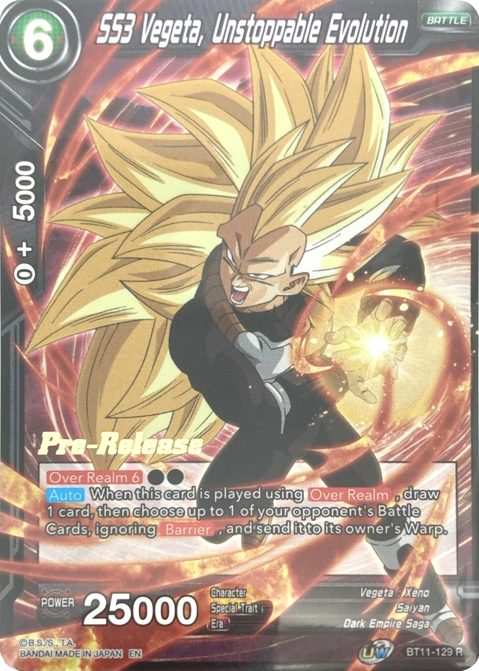 SS3 Vegeta, Unstoppable Evolution (BT11-129) [Vermilion Bloodline Prerelease Promos] | Nerdhalla Games