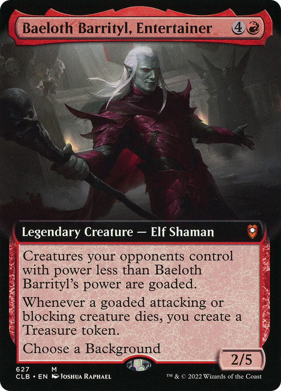 Baeloth Barrityl, Entertainer (Extended Art) [Commander Legends: Battle for Baldur's Gate] | Nerdhalla Games