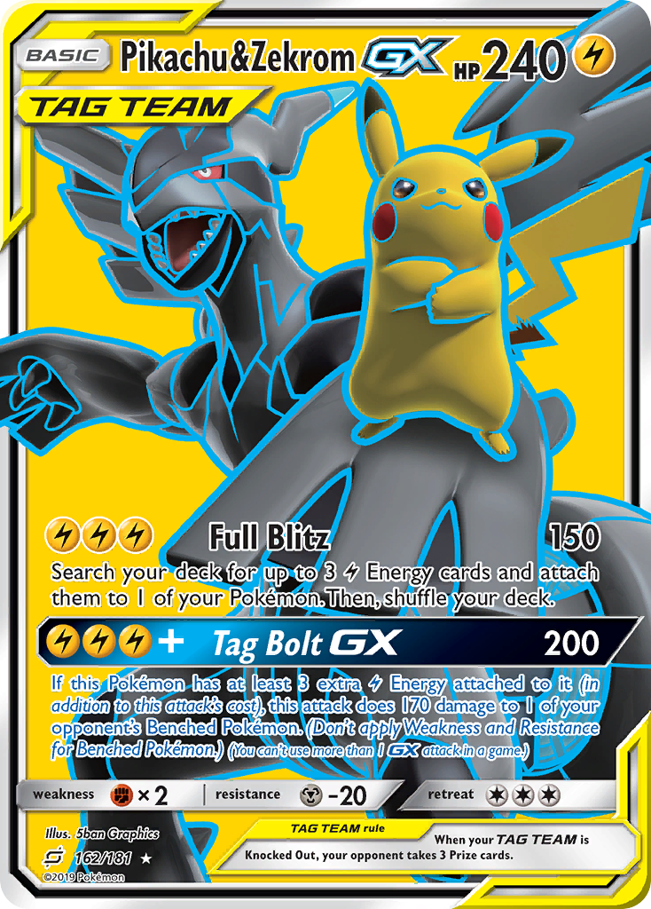 Pikachu & Zekrom GX (162/181) [Sun & Moon: Team Up] | Nerdhalla Games