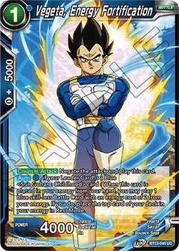 Vegeta, Energy Fortification (Uncommon) [BT13-040] | Nerdhalla Games