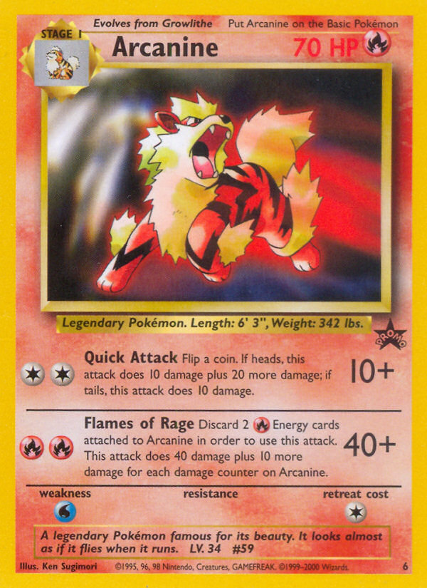 Arcanine (6) [Wizards of the Coast: Black Star Promos] | Nerdhalla Games