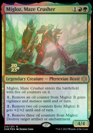 Migloz, Maze Crusher [Phyrexia: All Will Be One Prerelease Promos] | Nerdhalla Games