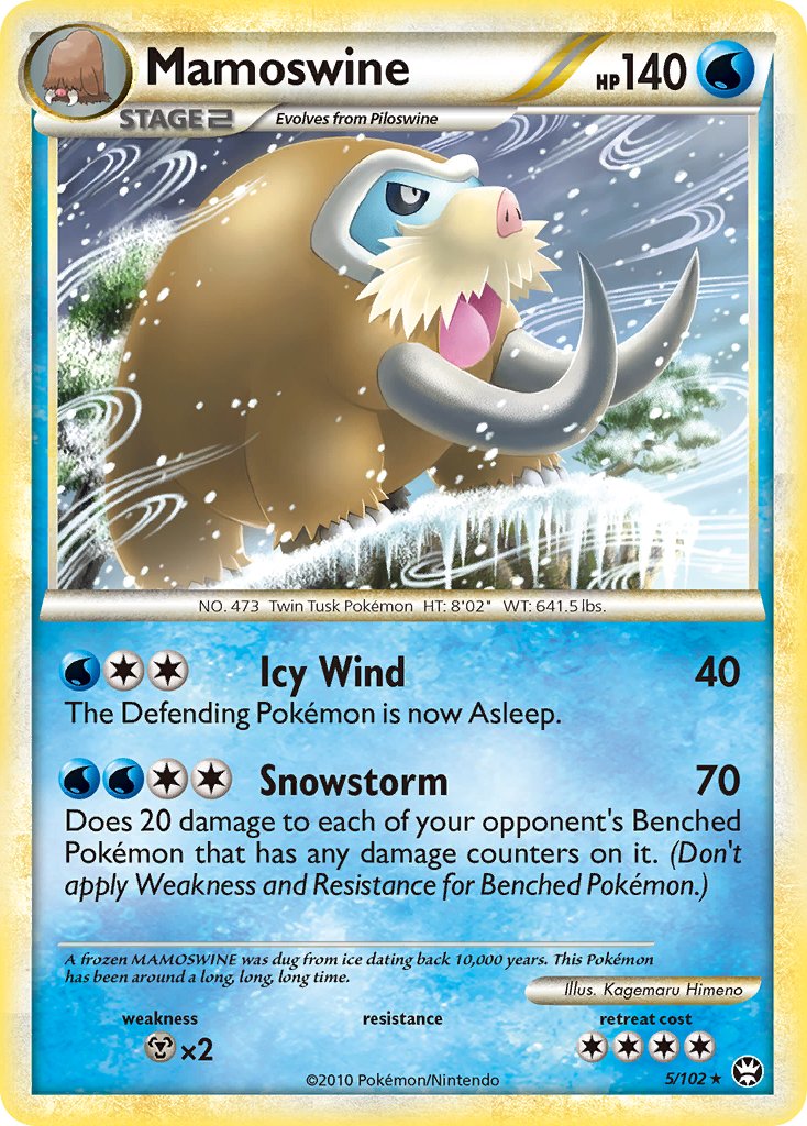 Mamoswine (5/102) (Cracked Ice Holo) (Theme Deck Exclusive) [HeartGold & SoulSilver: Triumphant] | Nerdhalla Games