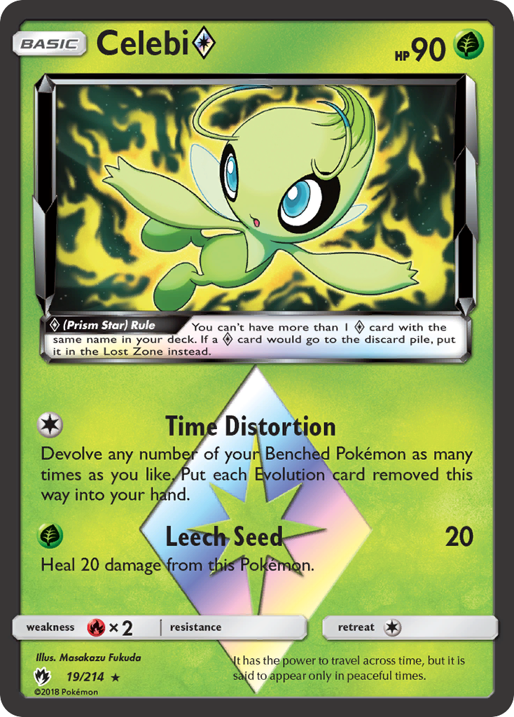 Celebi (19/214) (Prism Star) [Sun & Moon: Lost Thunder] | Nerdhalla Games