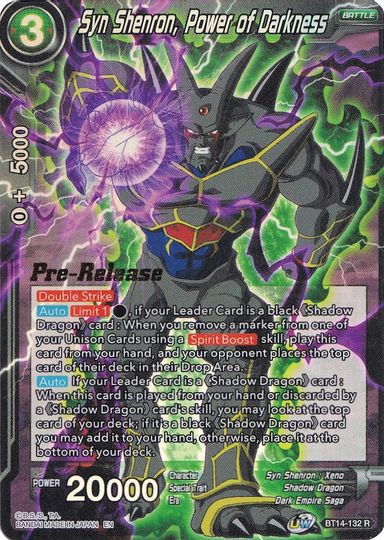 Syn Shenron, Power of Darkness (BT14-132) [Cross Spirits Prerelease Promos] | Nerdhalla Games