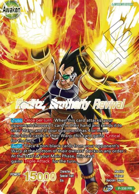 Raditz // Raditz, Brotherly Revival (Gold Stamped) (P-338) [Saiyan Showdown Prerelease Promos] | Nerdhalla Games