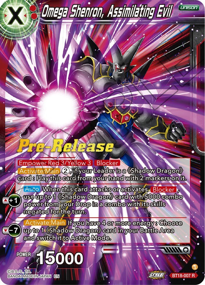 Omega Shenron, Assembling Evil (BT18-007) [Dawn of the Z-Legends Prerelease Promos] | Nerdhalla Games