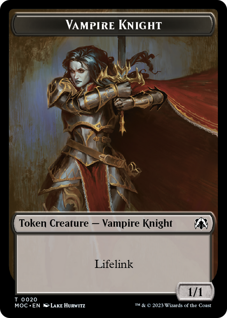 Vampire Knight // Soldier Double-Sided Token [March of the Machine Commander Tokens] | Nerdhalla Games