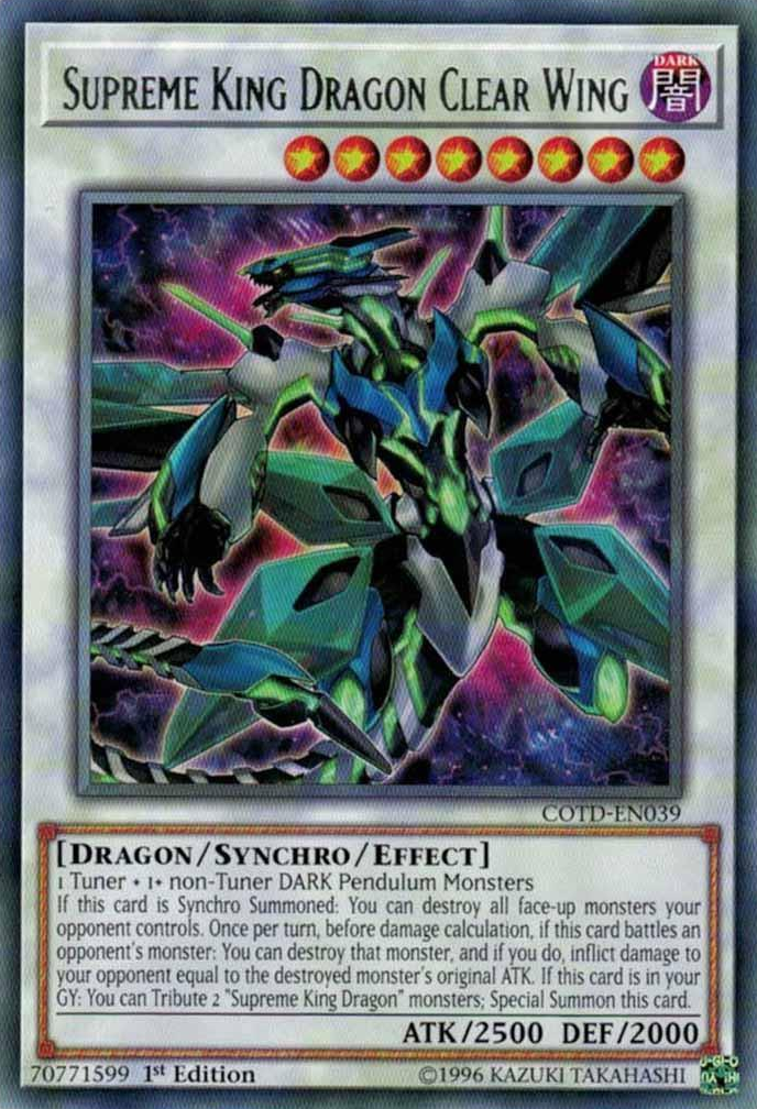 Supreme King Dragon Clear Wing [COTD-EN039] Rare | Nerdhalla Games