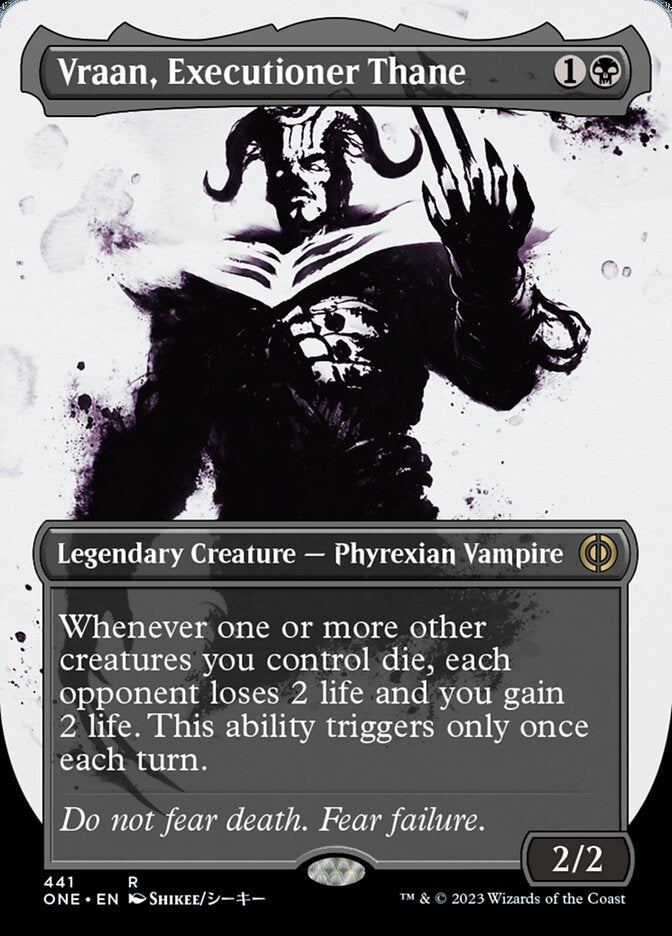 Vraan, Executioner Thane (Borderless Ichor Step-and-Compleat Foil) [Phyrexia: All Will Be One] | Nerdhalla Games