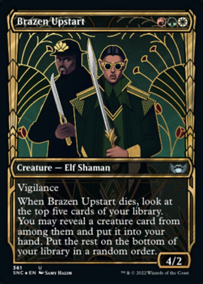 Brazen Upstart (Showcase Golden Age Gilded Foil) [Streets of New Capenna] | Nerdhalla Games