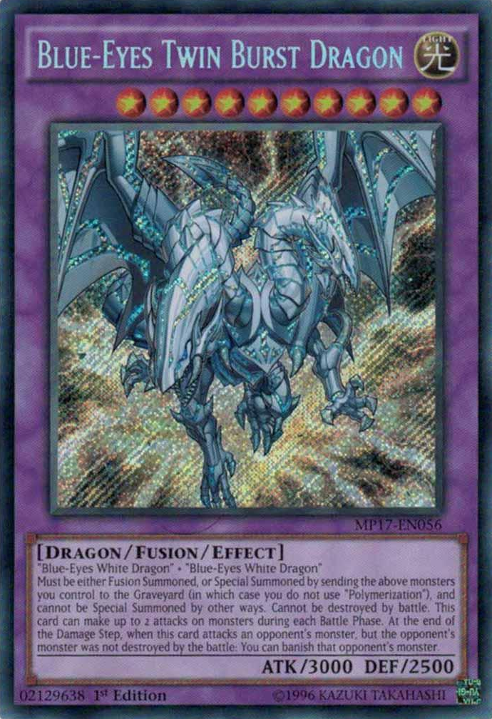 Blue-Eyes Twin Burst Dragon [MP17-EN056] Secret Rare | Nerdhalla Games