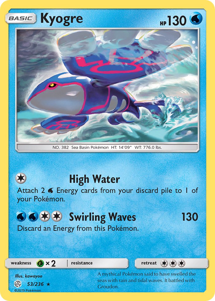 Kyogre (53/236) (Cracked Ice Holo) (Theme Deck Exclusive) [Sun & Moon: Cosmic Eclipse] | Nerdhalla Games