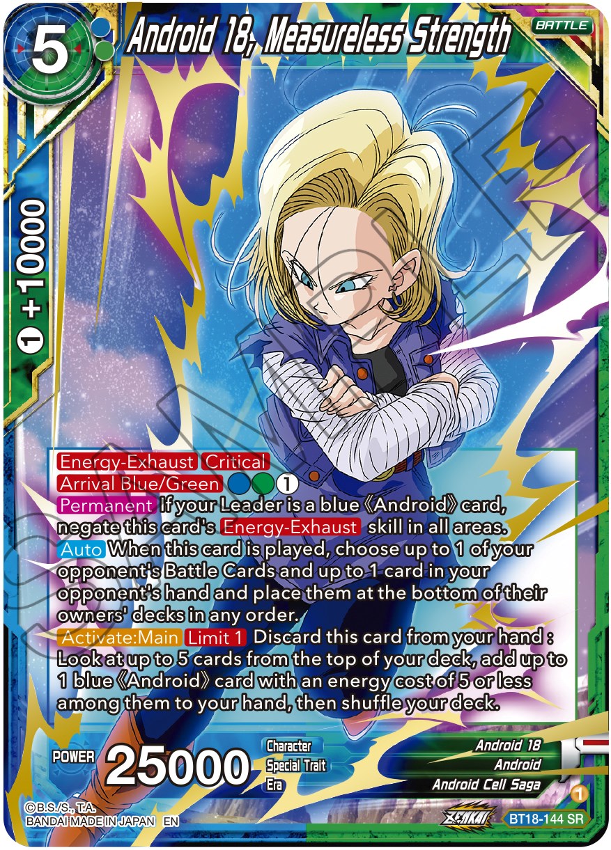 Android 18, Measureless Strength (BT18-144) [Dawn of the Z-Legends] | Nerdhalla Games