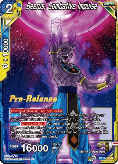 Beerus, Combative Impulse (BT16-128) [Realm of the Gods Prerelease Promos] | Nerdhalla Games