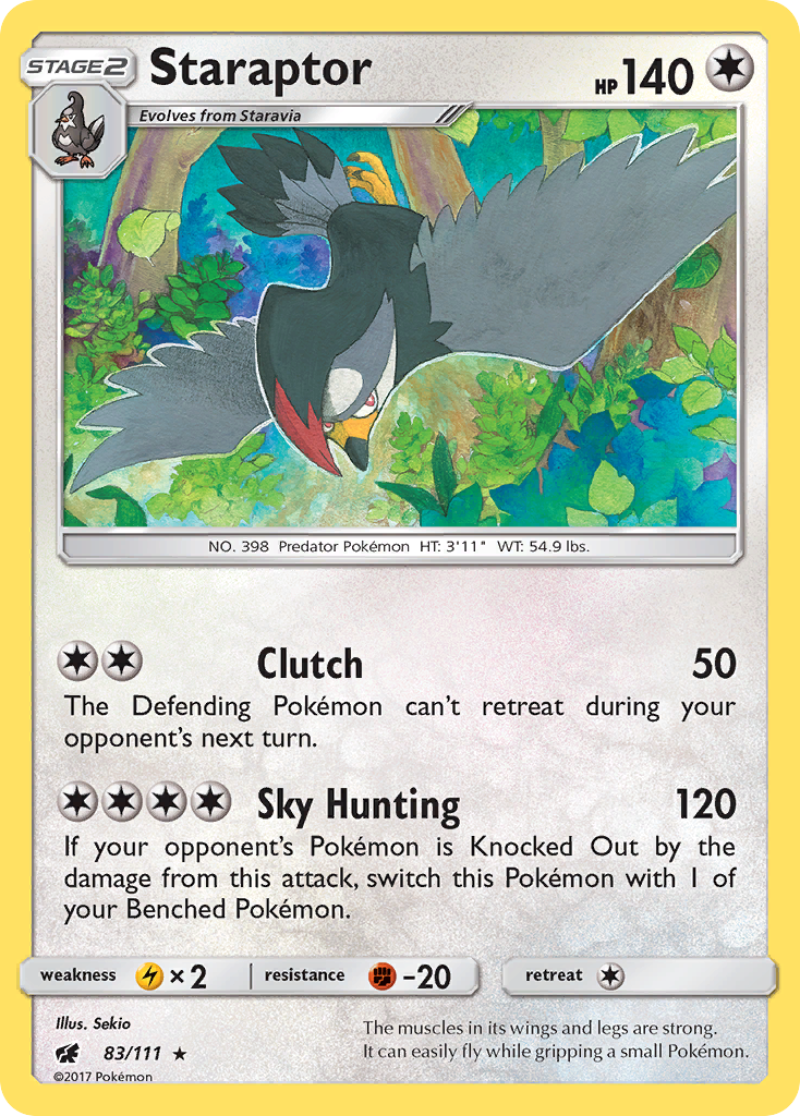 Staraptor (83/111) [Sun & Moon: Crimson Invasion] | Nerdhalla Games