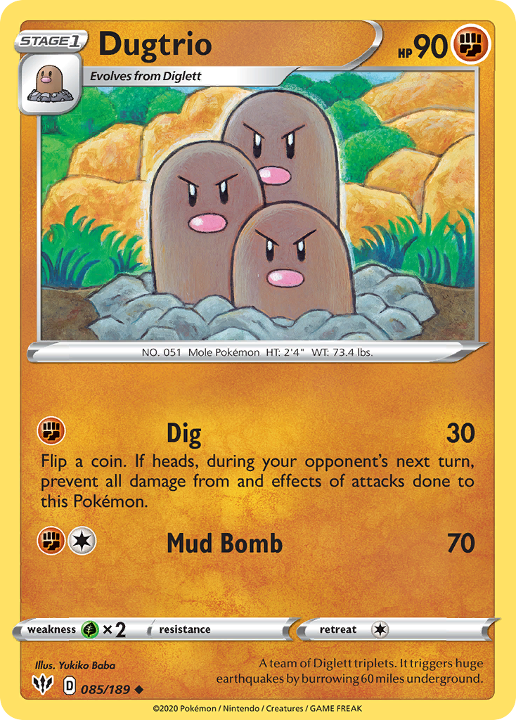 Dugtrio (085/189) [Sword & Shield: Darkness Ablaze] | Nerdhalla Games