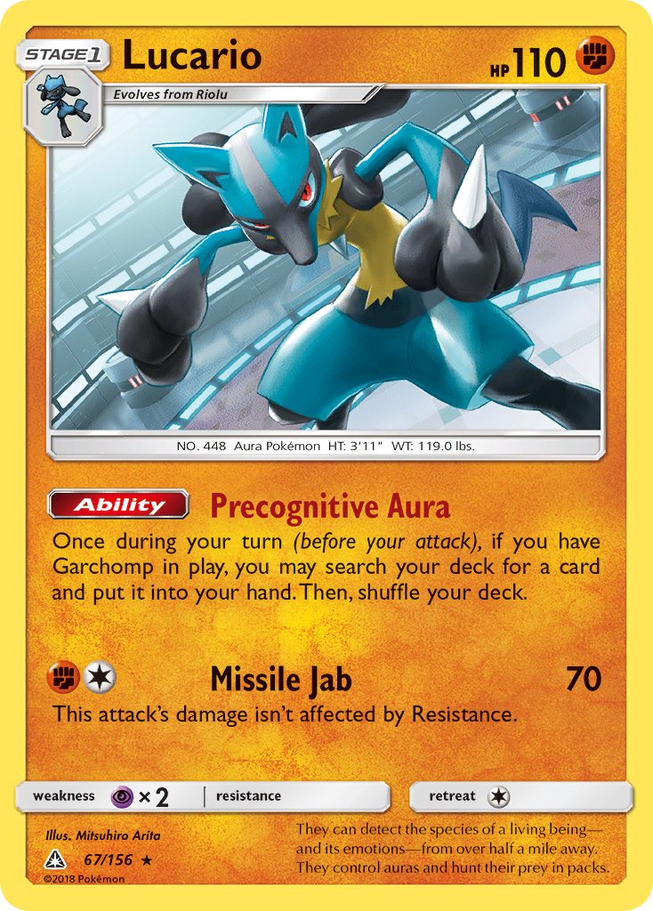 Lucario (67/156) (Theme Deck Exclusive) [Sun & Moon: Ultra Prism] | Nerdhalla Games