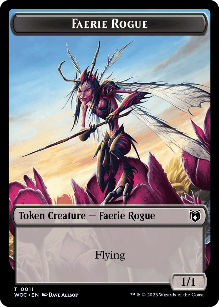 Faerie Rogue // Pirate (0011) Double-Sided Token [Wilds of Eldraine Commander Tokens] | Nerdhalla Games