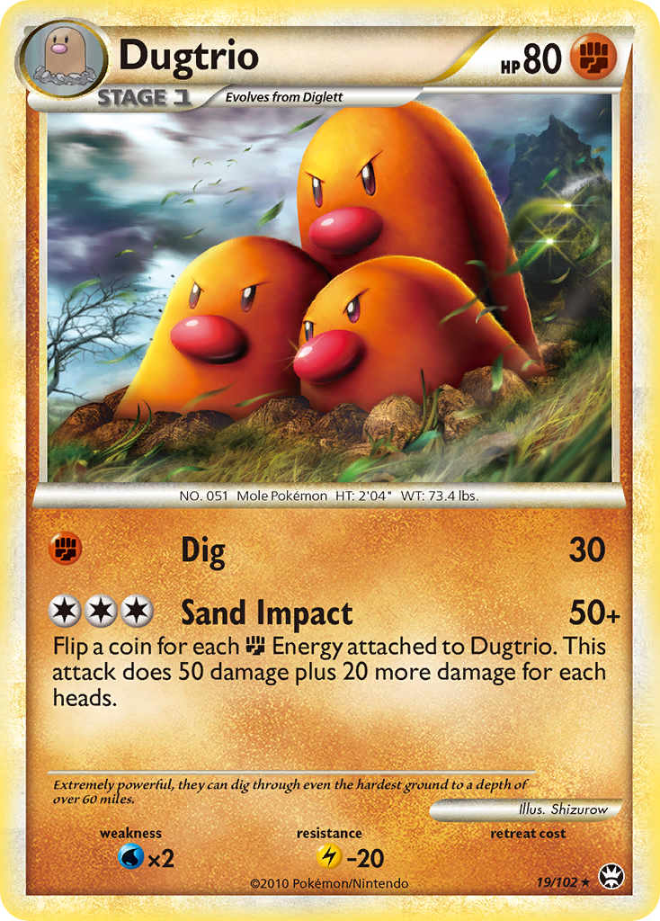 Dugtrio (19/102) [HeartGold & SoulSilver: Triumphant] | Nerdhalla Games