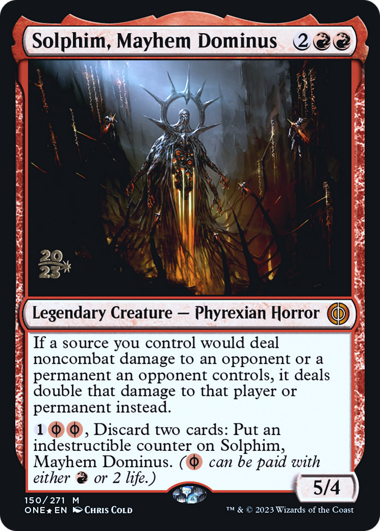 Solphim, Mayhem Dominus [Phyrexia: All Will Be One Prerelease Promos] | Nerdhalla Games