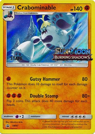 Crabominable (SM47) (Staff Prerelease Promo) [Sun & Moon: Black Star Promos] | Nerdhalla Games