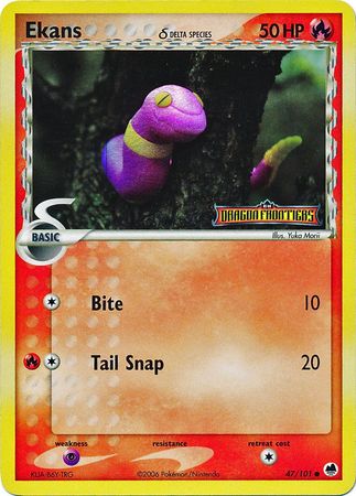 Ekans (47/101) (Delta Species) (Stamped) [EX: Dragon Frontiers] | Nerdhalla Games