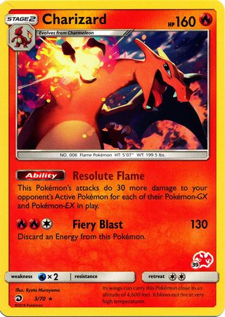 Charizard (3/70) (Charizard Stamp #39) [Battle Academy 2020] | Nerdhalla Games