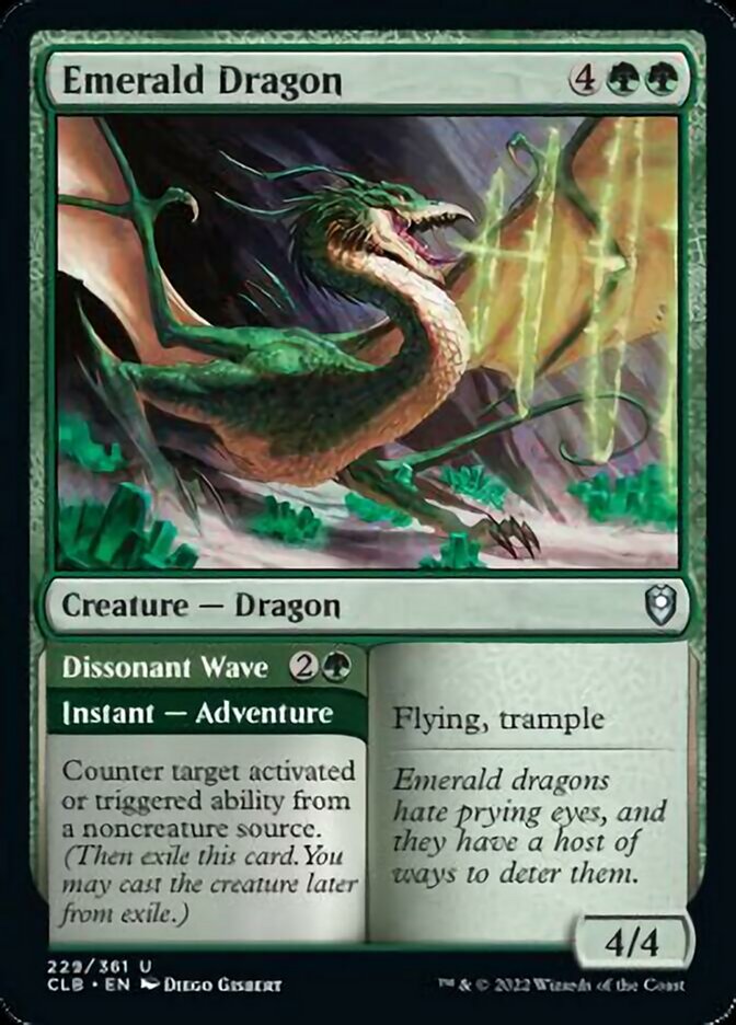 Emerald Dragon // Dissonant Wave [Commander Legends: Battle for Baldur's Gate] | Nerdhalla Games