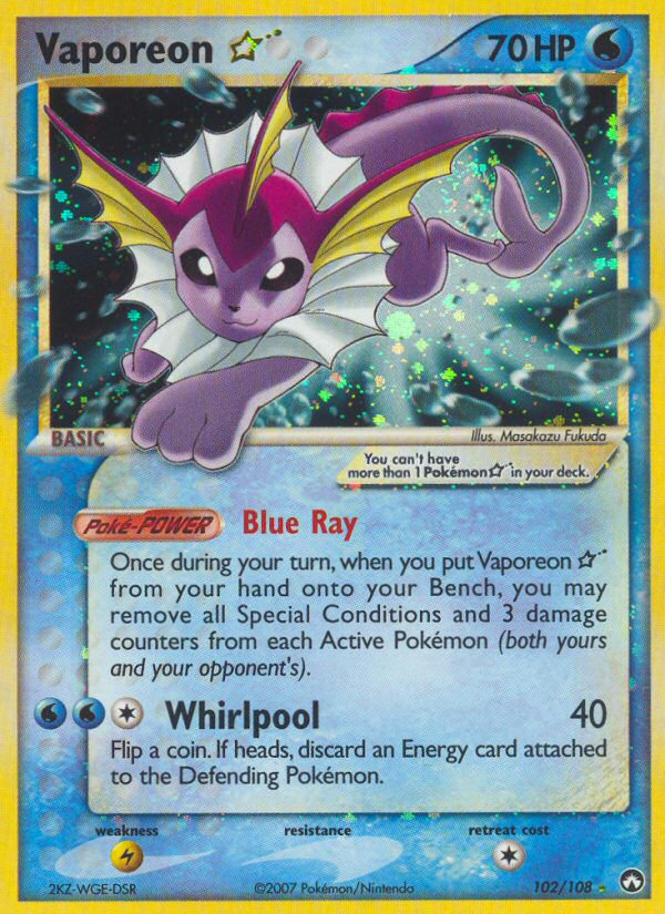 Vaporeon Star (102/108) [EX: Power Keepers] | Nerdhalla Games