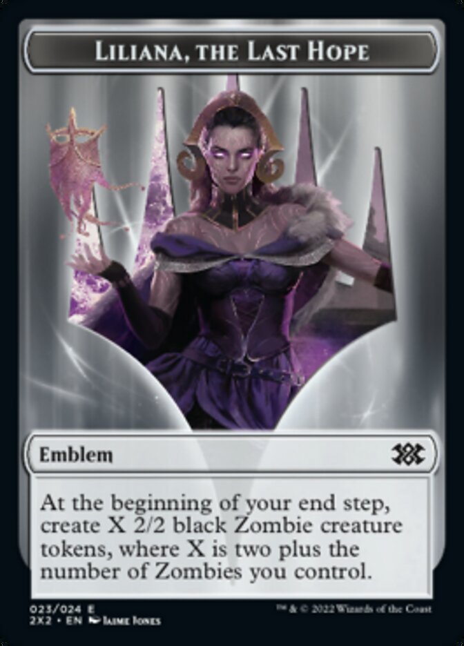 Liliana, the Last Hope Emblem // Spirit Double-sided Token [Double Masters 2022 Tokens] | Nerdhalla Games