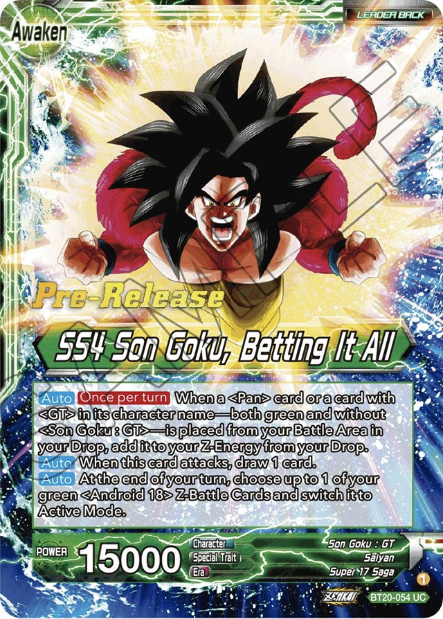 Son Goku // SS4 Son Goku, Betting It All (BT20-054) [Power Absorbed Prerelease Promos] | Nerdhalla Games