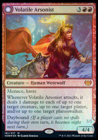 Volatile Arsonist // Dire-Strain Anarchist [Innistrad: Crimson Vow Prerelease Promos] | Nerdhalla Games