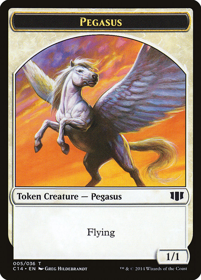 Kor Soldier // Pegasus Double-sided Token [Commander 2014 Tokens] | Nerdhalla Games