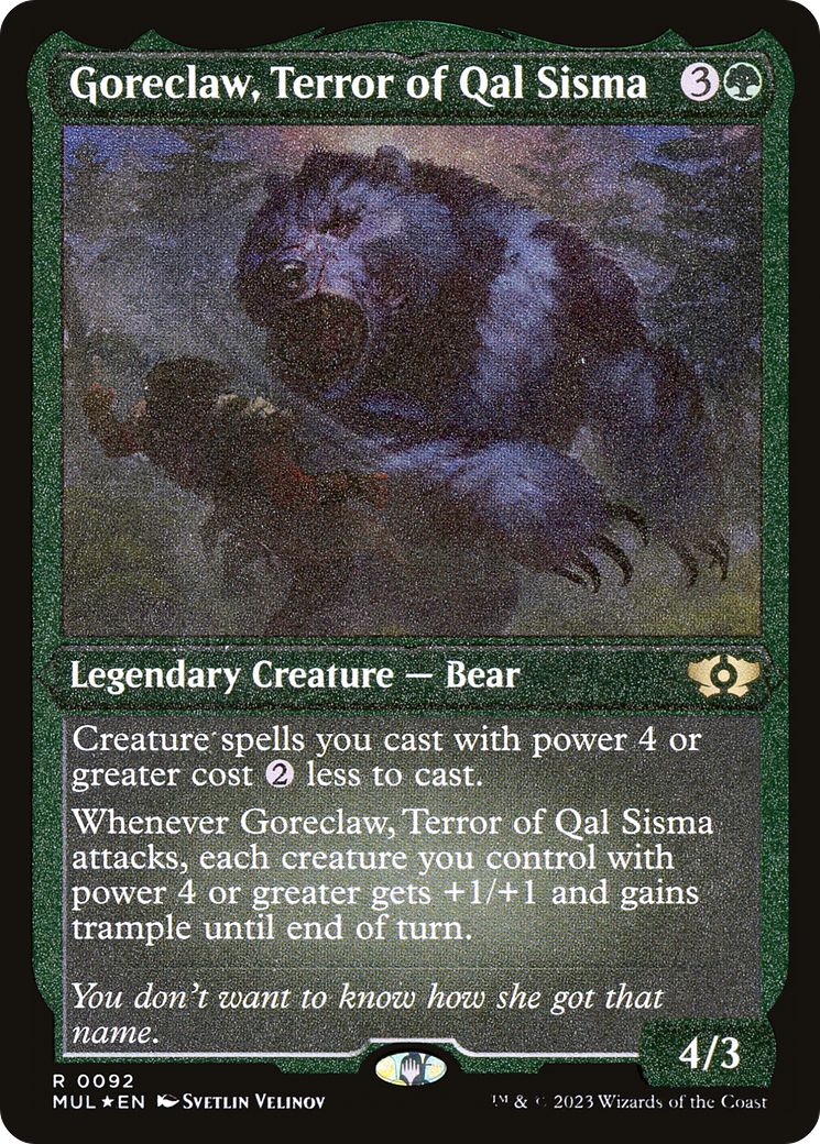 Goreclaw, Terror of Qal Sisma (Foil Etched) [Multiverse Legends] | Nerdhalla Games