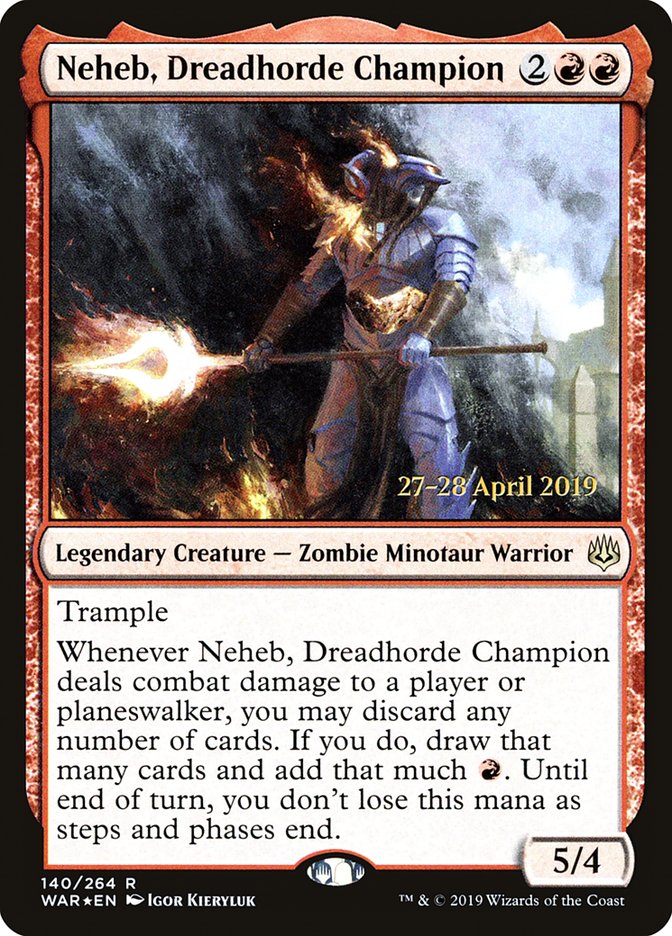 Neheb, Dreadhorde Champion  [War of the Spark Prerelease Promos] | Nerdhalla Games