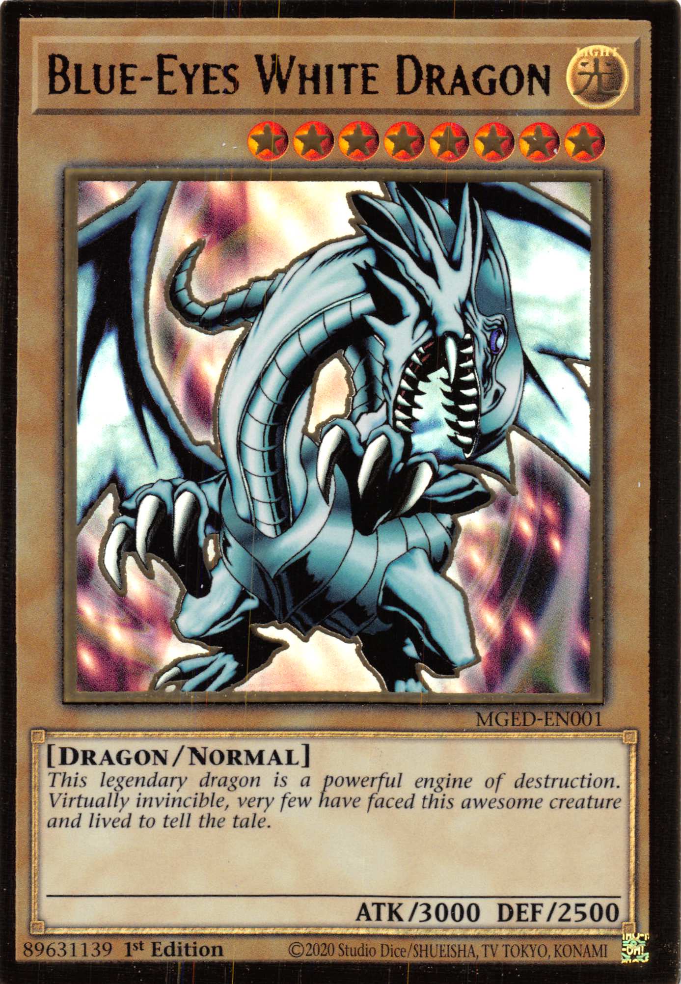 Blue-Eyes White Dragon (Alternate Art) [MGED-EN001] Gold Rare | Nerdhalla Games