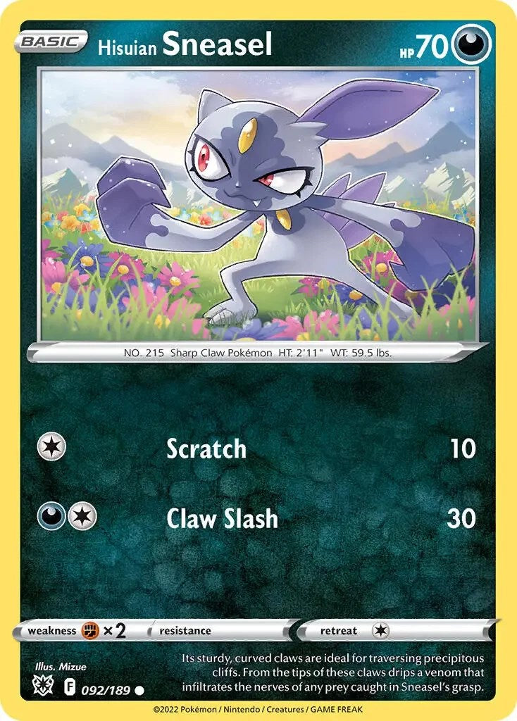 Hisuian Sneasel (092/189) (Theme Deck Exclusive) [Sword & Shield: Astral Radiance] | Nerdhalla Games