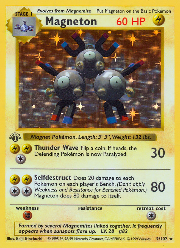 Magneton (9/102) (Shadowless) [Base Set 1st Edition] | Nerdhalla Games