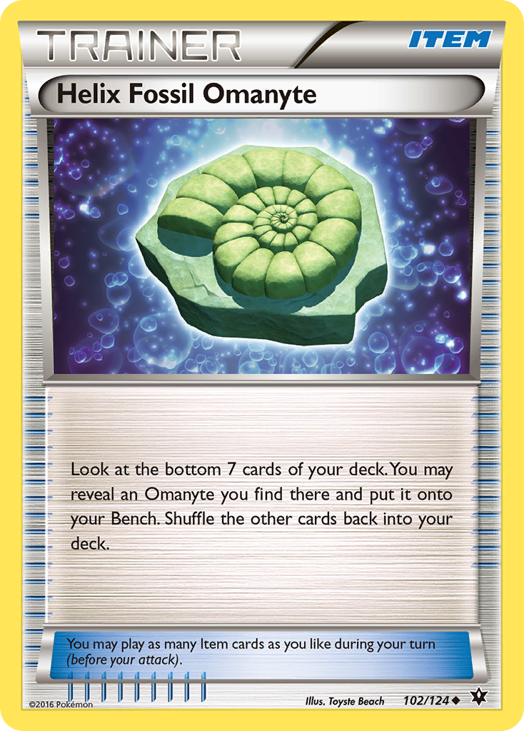 Helix Fossil Omanyte (102/124) [XY: Fates Collide] | Nerdhalla Games