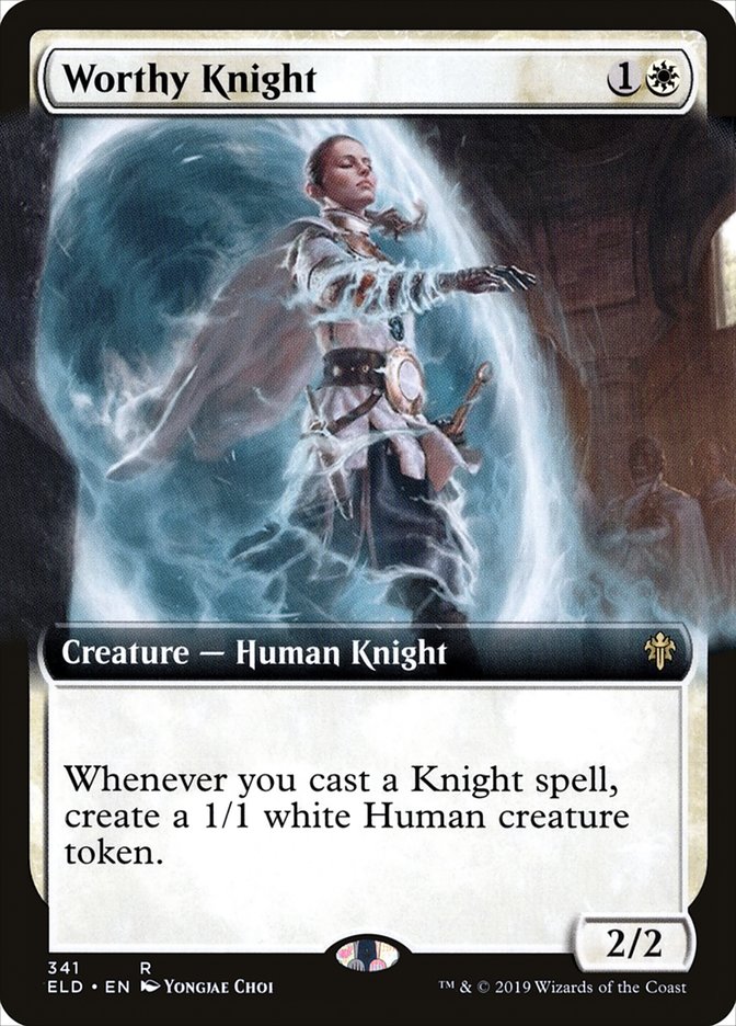 Worthy Knight (Extended Art) [Throne of Eldraine] | Nerdhalla Games