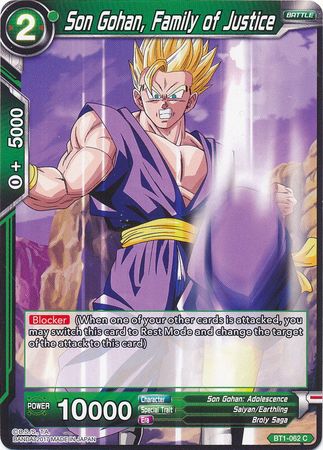 Son Gohan, Family of Justice [BT1-062] | Nerdhalla Games