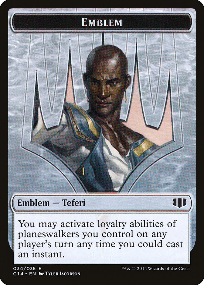 Teferi, Temporal Archmage Emblem // Zombie (011/036) Double-sided Token [Commander 2014 Tokens] | Nerdhalla Games