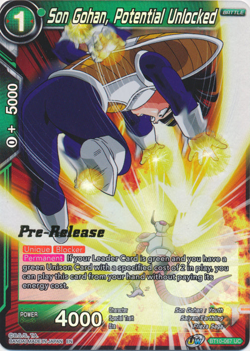 Son Gohan, Potential Unlocked (BT10-067) [Rise of the Unison Warrior Prerelease Promos] | Nerdhalla Games