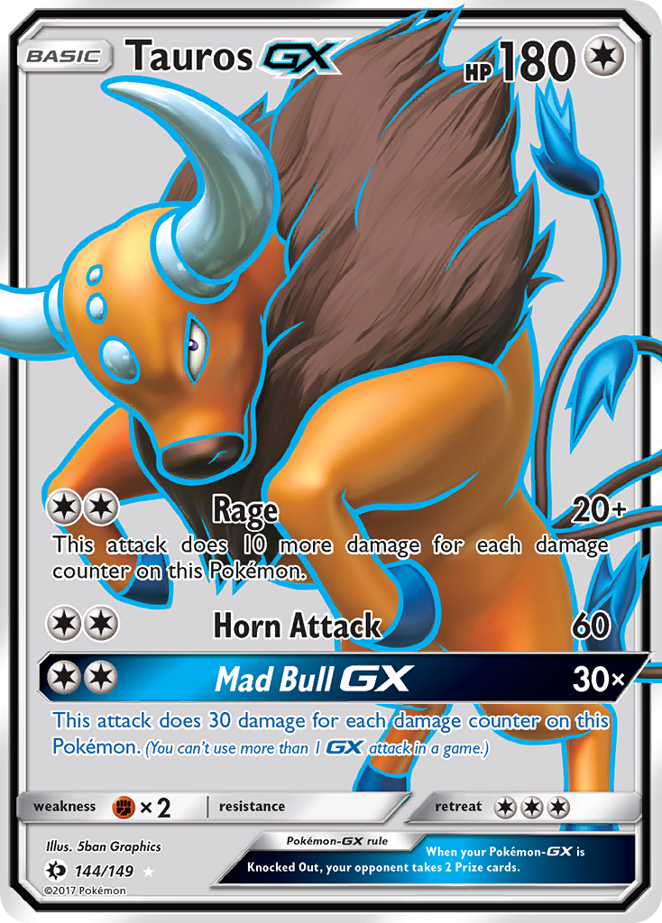 Tauros GX (144/149) [Sun & Moon: Base Set] | Nerdhalla Games