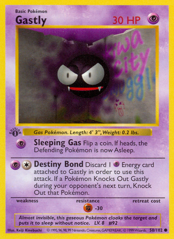 Gastly (50/102) (Shadowless) [Base Set 1st Edition] | Nerdhalla Games